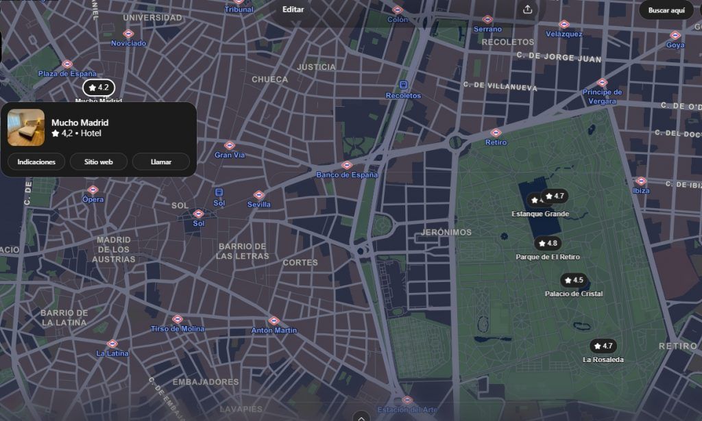 mapa retiro
